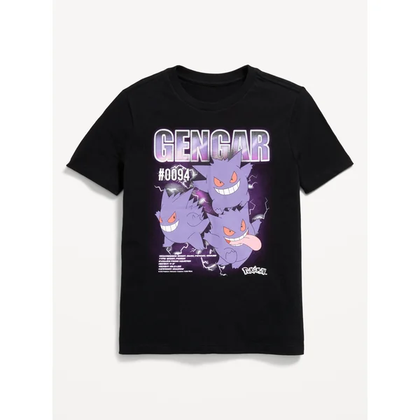 Pokémon™ Gender-Neutral Graphic T-Shirt for Kids - Black Jack