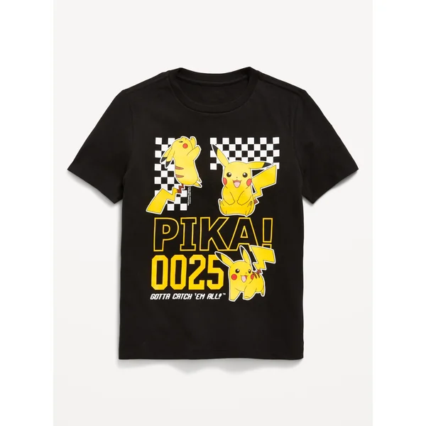 Pokémon™ Gender-Neutral Graphic T-Shirt for Kids - Light Black Heather