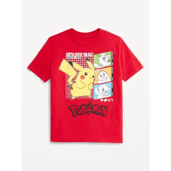Pokémon™ Gender-Neutral Graphic T-Shirt for Kids - Robbie Red