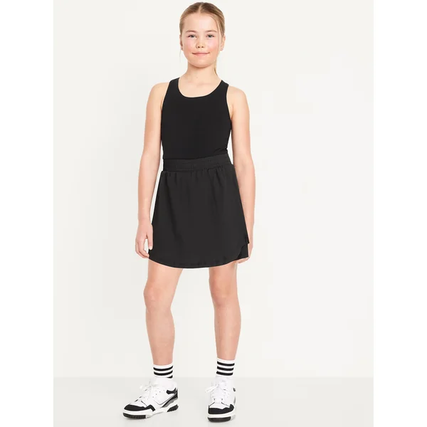 PowerChill Criss-Cross Performance Shorts Bodysuit for Girls - Black Jack