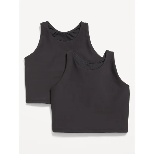 PowerSoft Longline Sports Bra 2-Pack for Girls - Black Jack