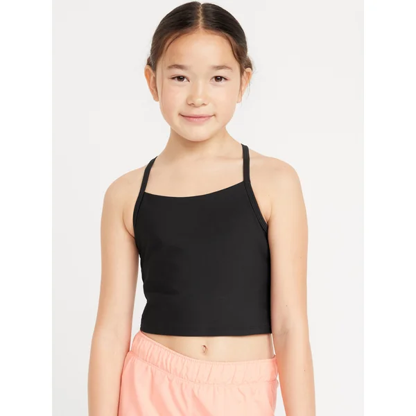 PowerSoft Longline Sports Bra for Girls - Black Jack