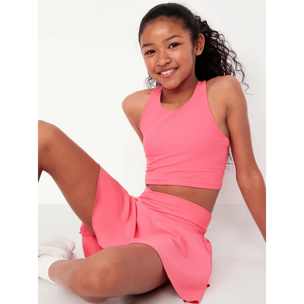 PowerSoft Longline Sports Bra for Girls - Pink Splendor