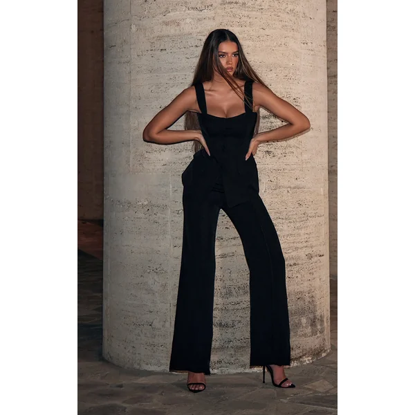 Premium Black Seam Detail Pants