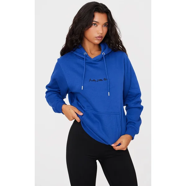 PRETTYLITTLETHING Cobalt Oversized Sweat Basic Hoodie