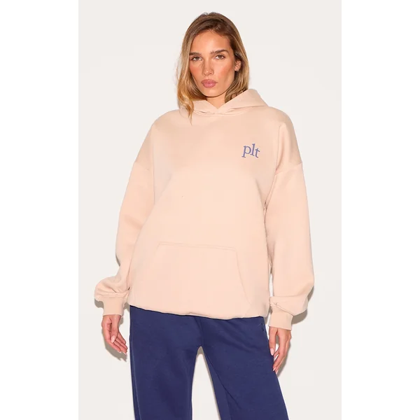 PRETTYLITTLETHING Cream Oversized Hoodie