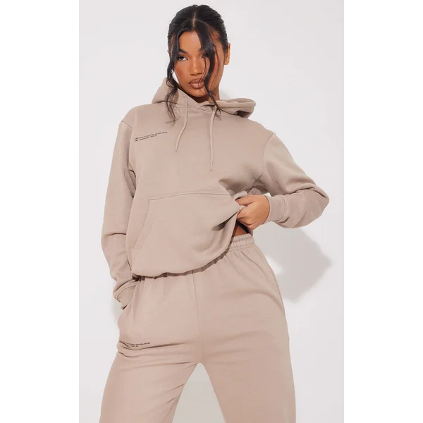 PRETTYLITTLETHING Mocha Established 2012 Oversized Hoodie