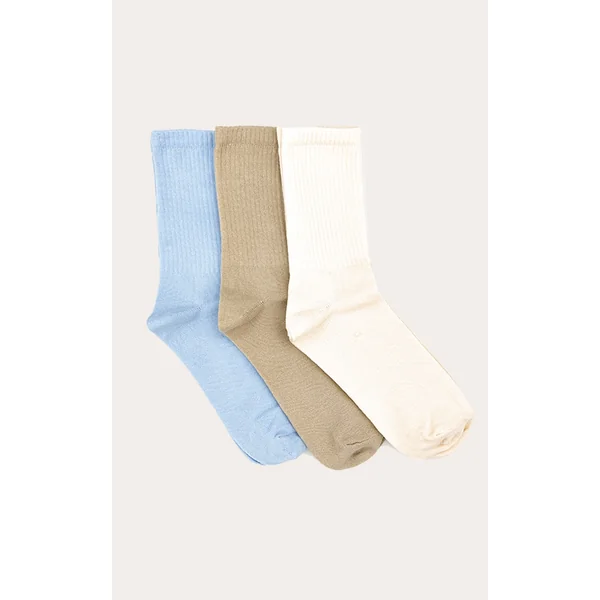 PRETTYLITTLETHING Natural Tonal 3 Pack Ankle Sock