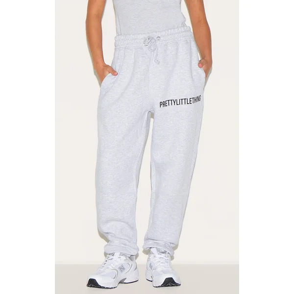 PRETTYLITTLETHING Petite Ash Grey High Waist Cuffed Sweatpants