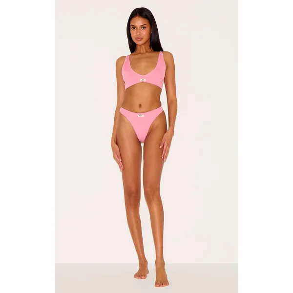 PRETTYLITTLETHING Pink Badge Seamless Thong