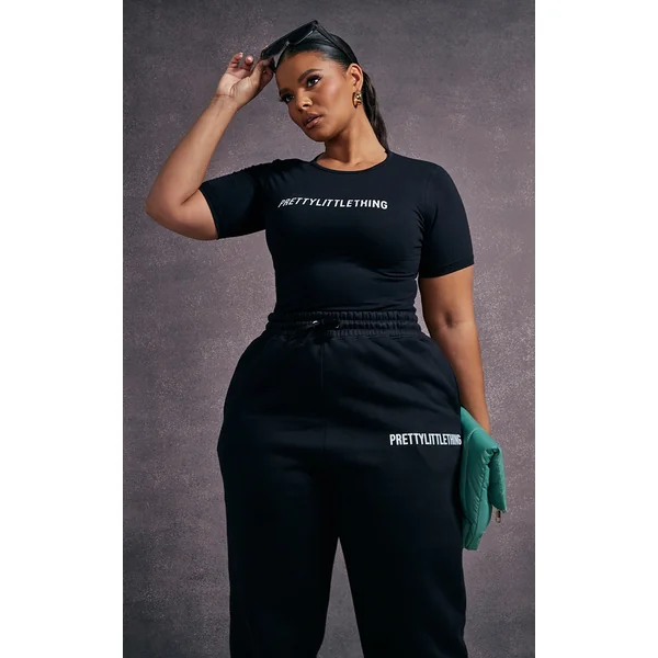 PRETTYLITTLETHING Plus Black Cap Sleeve Bodysuit