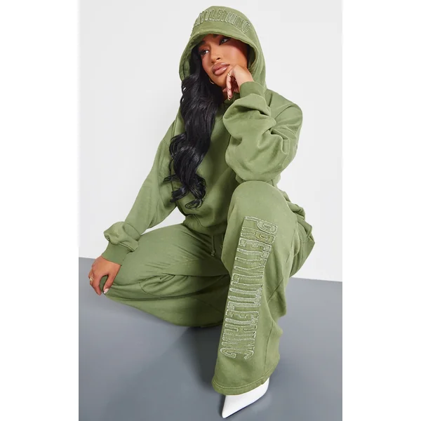 PRETTYLITTLETHING Shape Khaki Hoodie