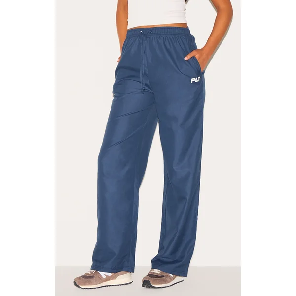 PRETTYLITTLETHING Tall Navy Shell Drawstring Wide Leg Pants