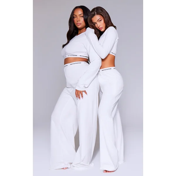 PRETTYLITTLETHING Tape Cream PJ Pant
