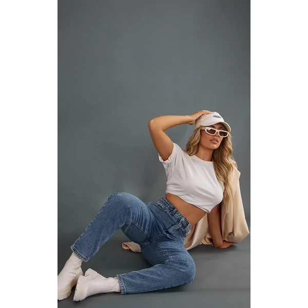 PRETTYLITTLETHING Vintage Wash Mom Jeans