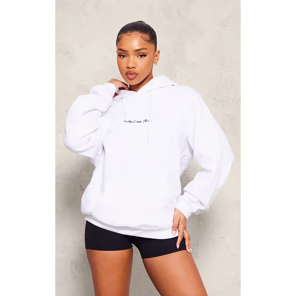 PRETTYLITTLETHING White Oversized Sweat Basic Hoodie