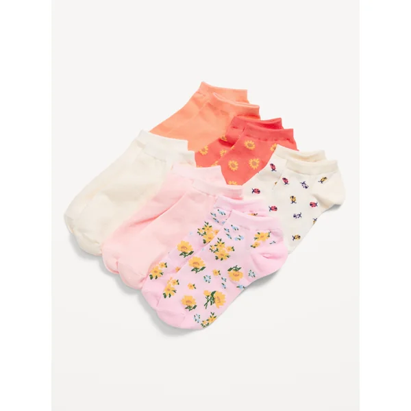 Printed Ankle Socks 6-Pack for Girls - Multifloral