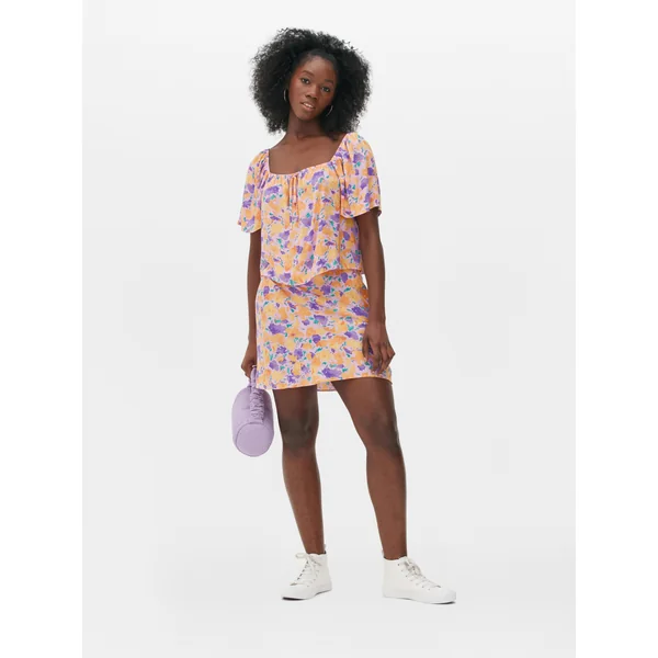 Printed Bardot Top - Multi