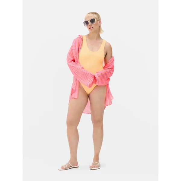 Printed Beach Shirt - Orange