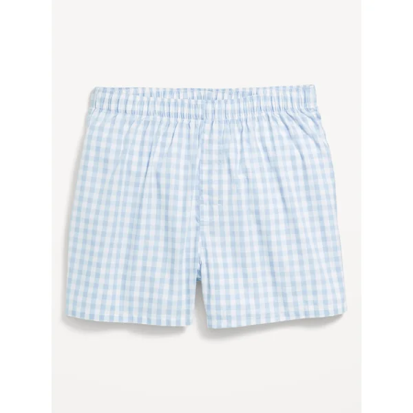 Printed Boxer Shorts - Blue/White Check