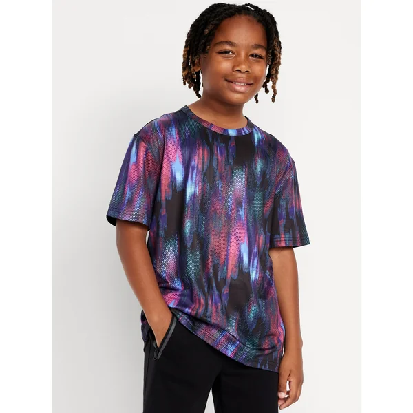 Printed CloudMotion Performance T-Shirt for Boys - Galactic Pink
