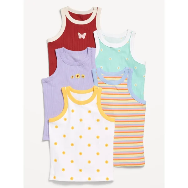 Printed Fitted Tank Top 5-Pack for Girls - Classic Vibes