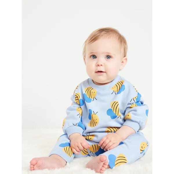 Printed French Terry Sweatshirt and Leggings Set for Baby - Bumblebee