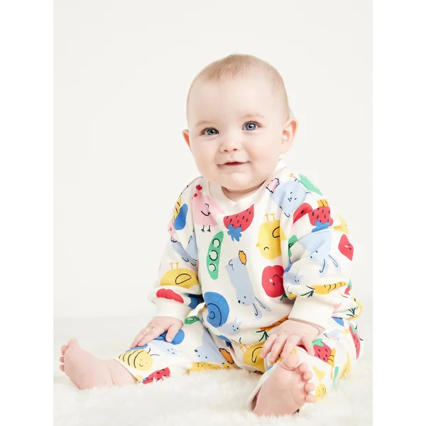 Printed French Terry Sweatshirt and Leggings Set for Baby - Veggies