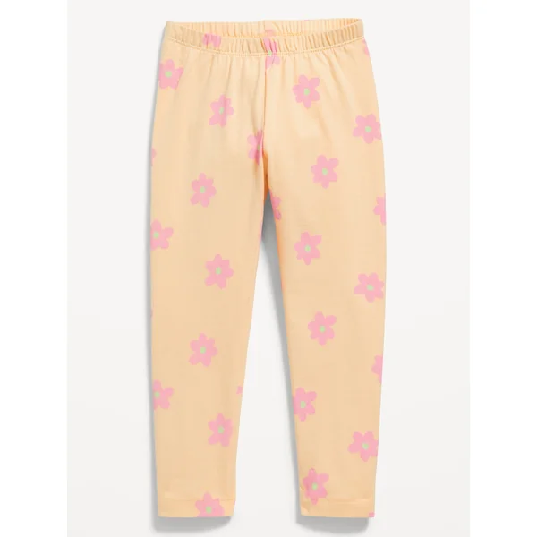 Printed Full-Length Leggings for Toddler Girls - Yellow Daisy
