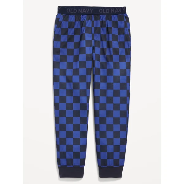 Printed Jersey-Knit Pajama Jogger Pants for Boys - Navy Blue