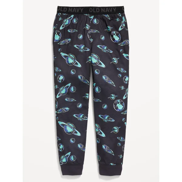 Printed Jersey-Knit Pajama Jogger Pants for Boys - Space