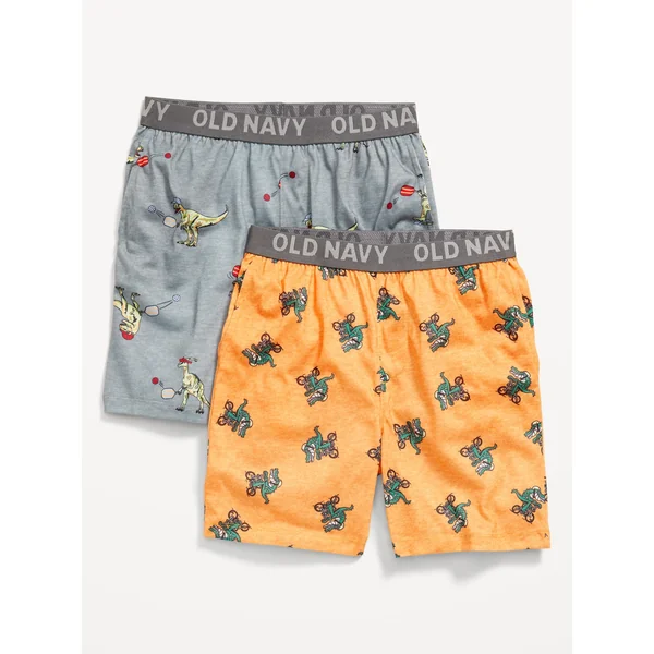 Printed Jersey-Knit Pajama Jogger Shorts for Boys - Alligators