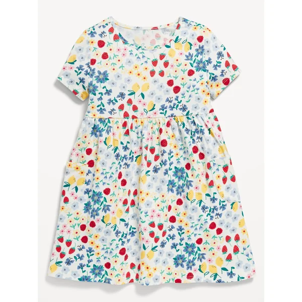 Printed Jersey-Knit Short-Sleeve Dress for Toddler Girls - Multi Floral