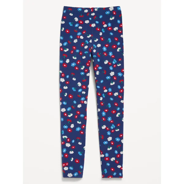 Printed Leggings for Girls - Blue Floral