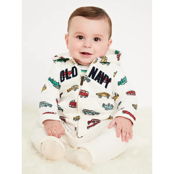 Printed Logo-Graphic Zip Hoodie for Baby - Cars