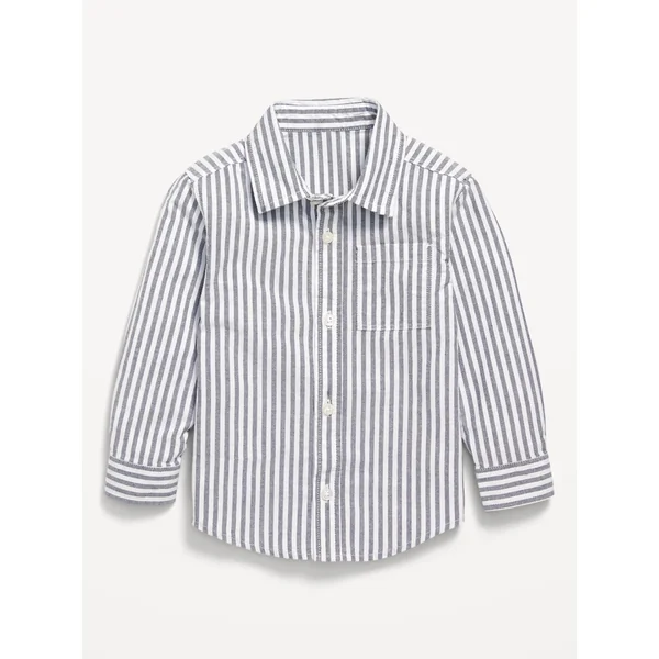 Printed Long-Sleeve Oxford Shirt for Toddler Boys - Blue