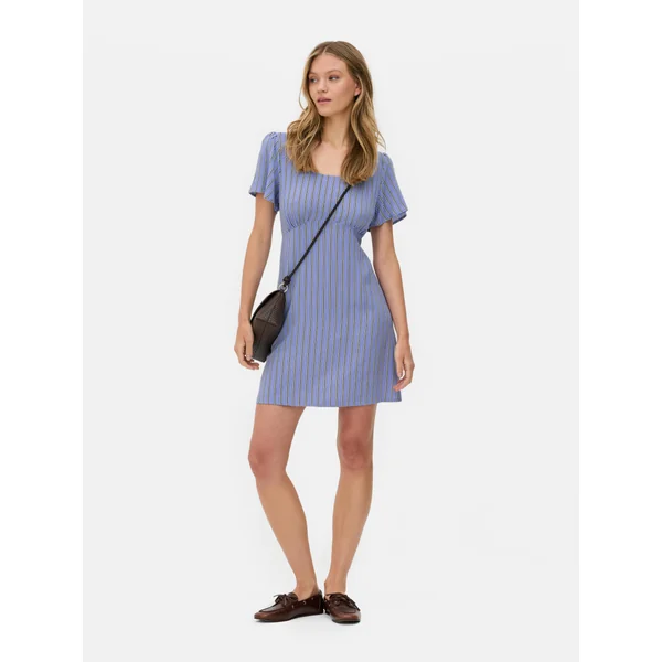 Printed Mini Dress - Blue