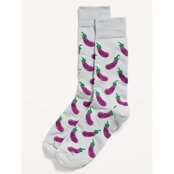 Printed Novelty Socks for Men - RICH EGGPLANT