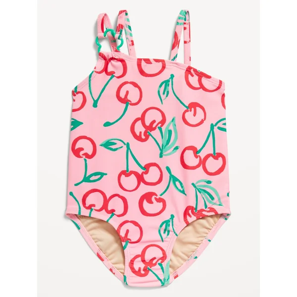 Printed One-Piece Swimsuit for Toddler Girls - Cherries