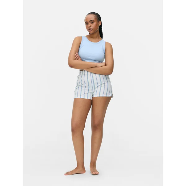 Printed Pajama Shorts - Bright Blue