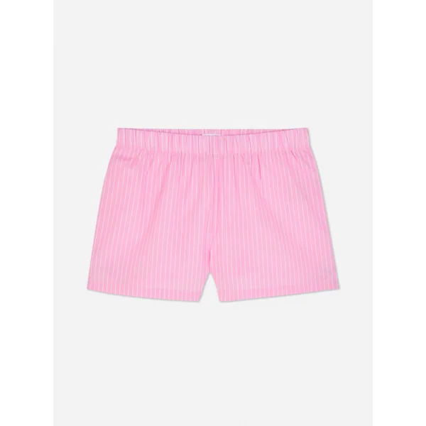 Printed Pajama Shorts - Dark Pink