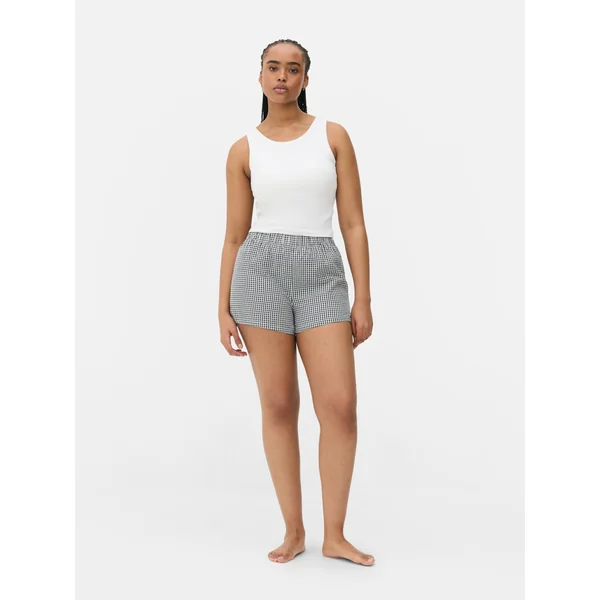 Printed Pajama Shorts - Navy