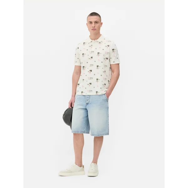 Printed Polo Shirt - Ivory