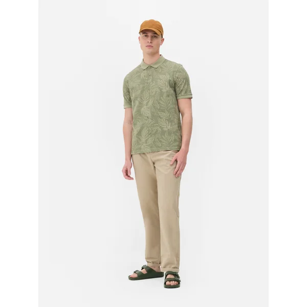 Printed Polo Shirt - Olive