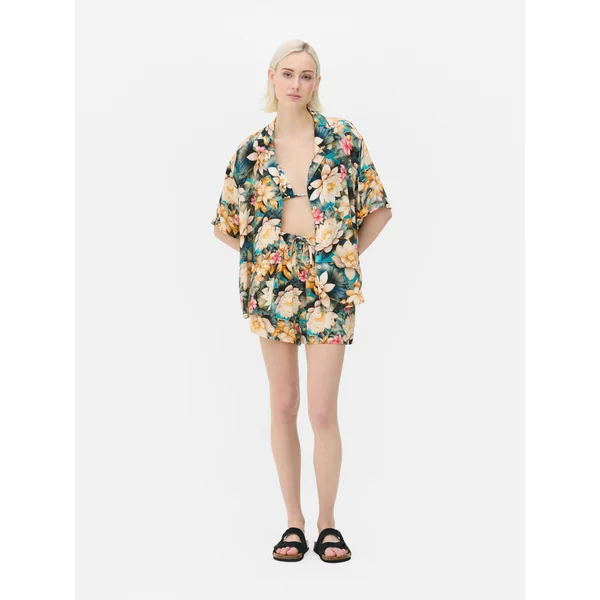 Printed Resort Shirt - Teal