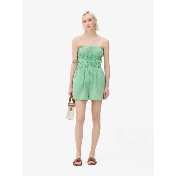 Printed Ruched Playsuit - Green