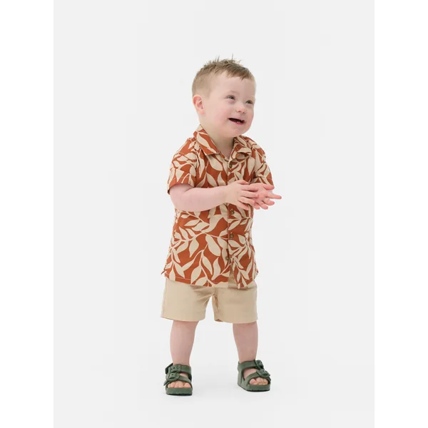 Printed Shirt and Shorts Set - Terracotta