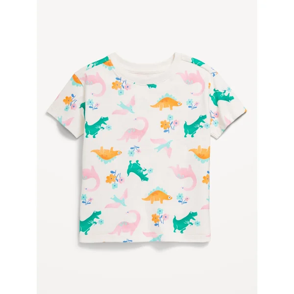 Printed Short-Sleeve T-Shirt for Toddler Girls - Dinosaurs