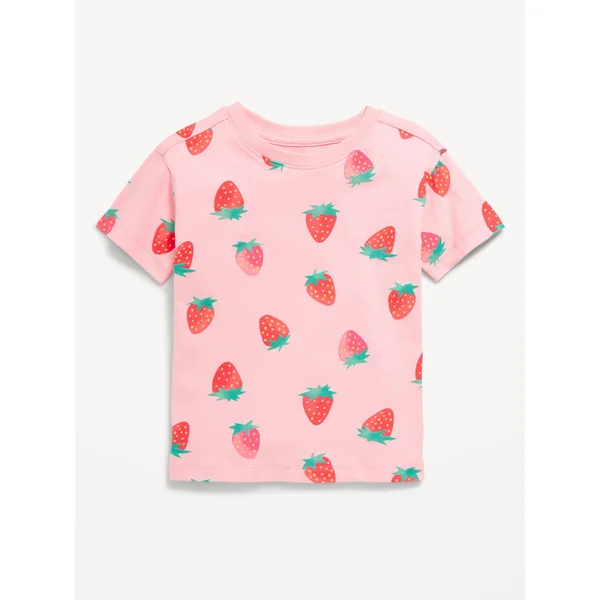 Printed Short-Sleeve T-Shirt for Toddler Girls - Strawberry