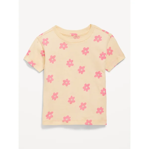 Printed Short-Sleeve T-Shirt for Toddler Girls - Yellow Daisy